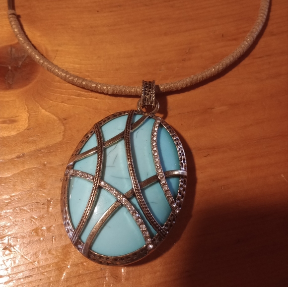 Cato Women's Costume Jewelry Turquoise Pendant Necklace - Picture 2 of 4